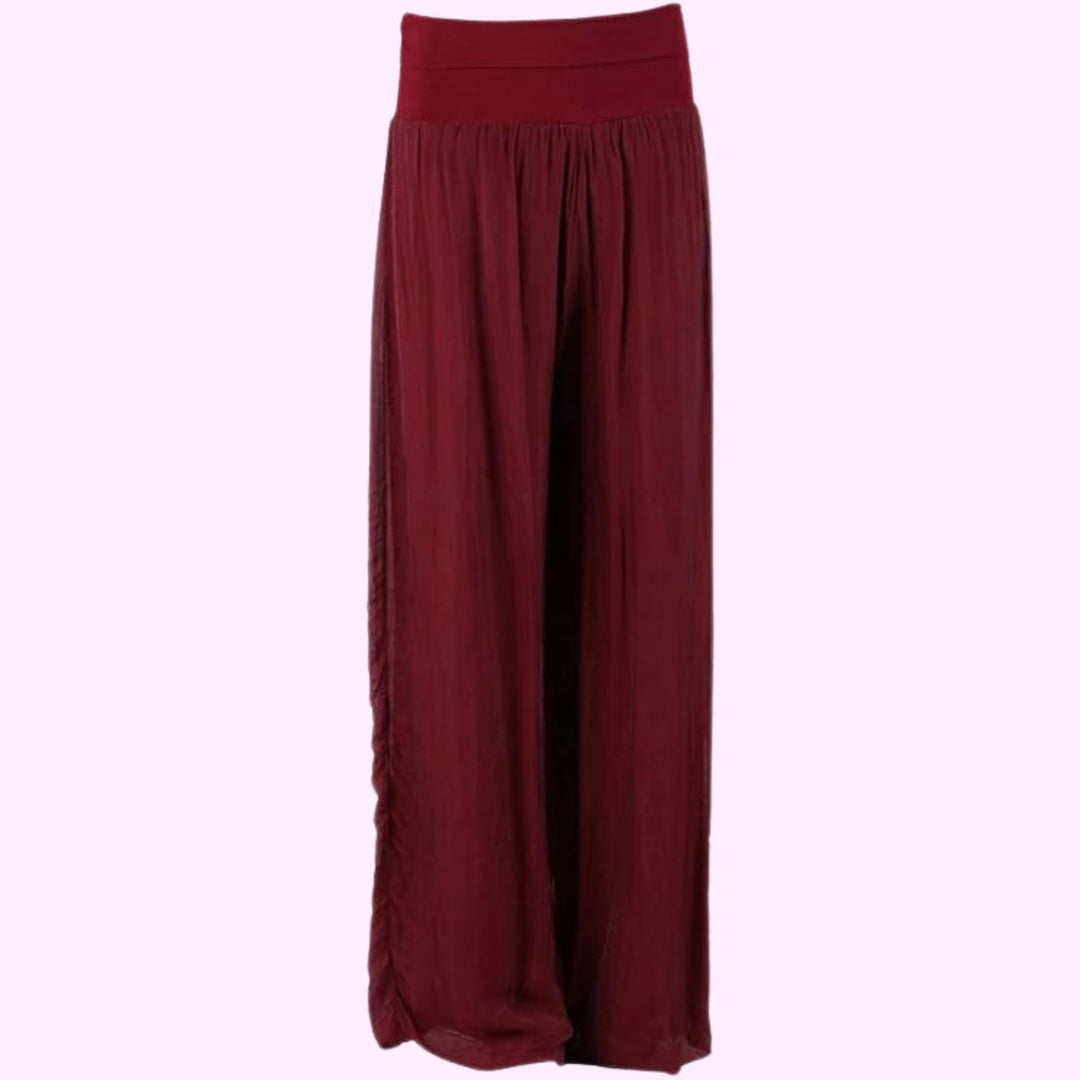 Italian Elasticated Waist Silk Trousers