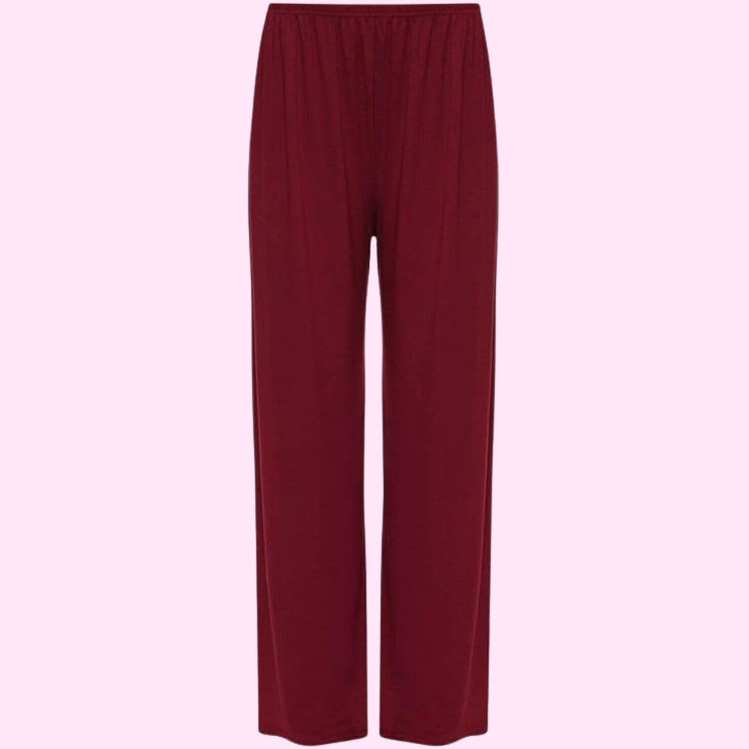 Womens Plain Wide Leg Palazzo Flared Trousers