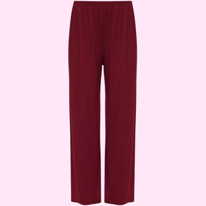 Womens Plain Wide Leg Palazzo Flared Trousers