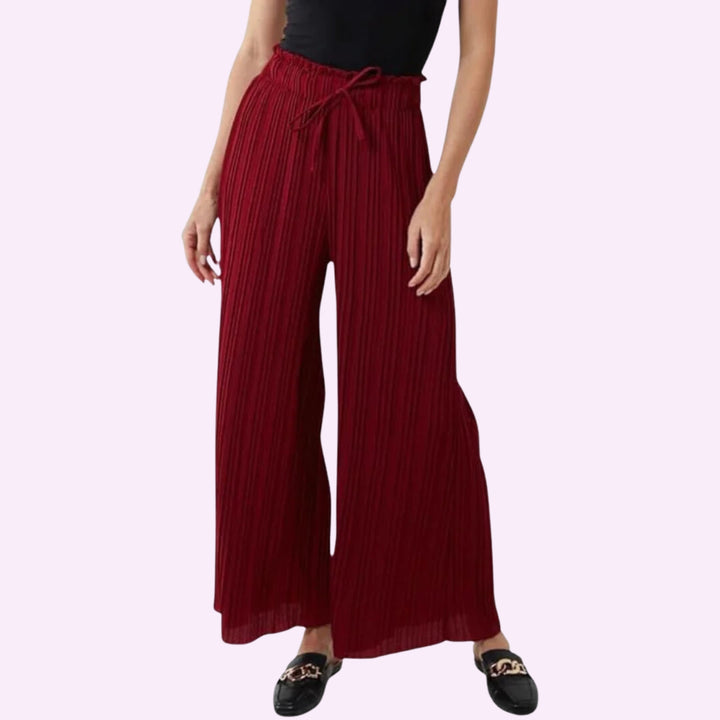 Wide Leg Pleated Trousers