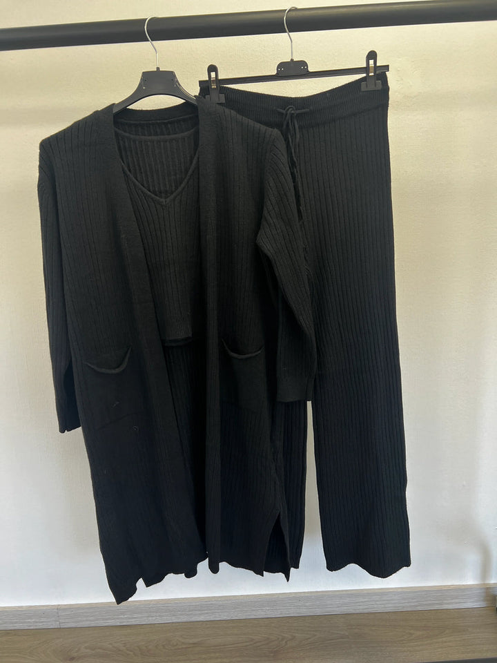 3 Piece Ribbed Knit Set