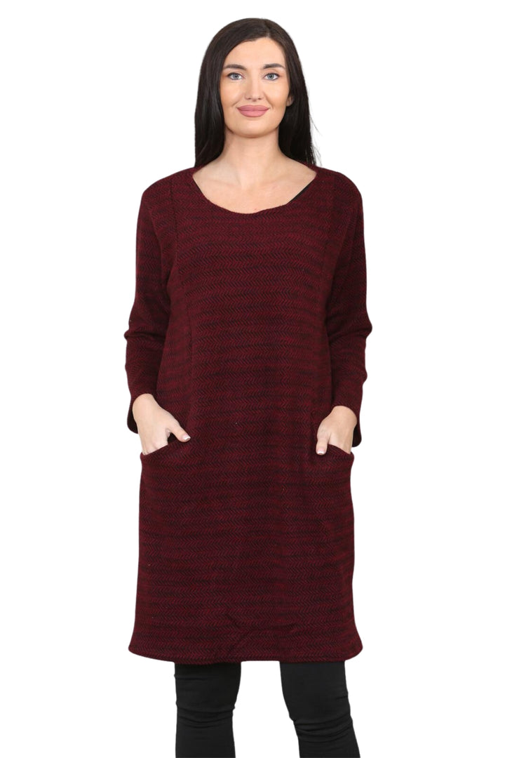 Italian Long Sleeves Knitted 2 Pocket Mini Dress