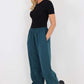 Italian Drawstring Hem Cotton Trousers With Side Pockets