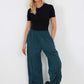 Italian Drawstring Hem Cotton Trousers With Side Pockets
