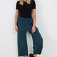 Italian Drawstring Hem Cotton Trousers With Side Pockets