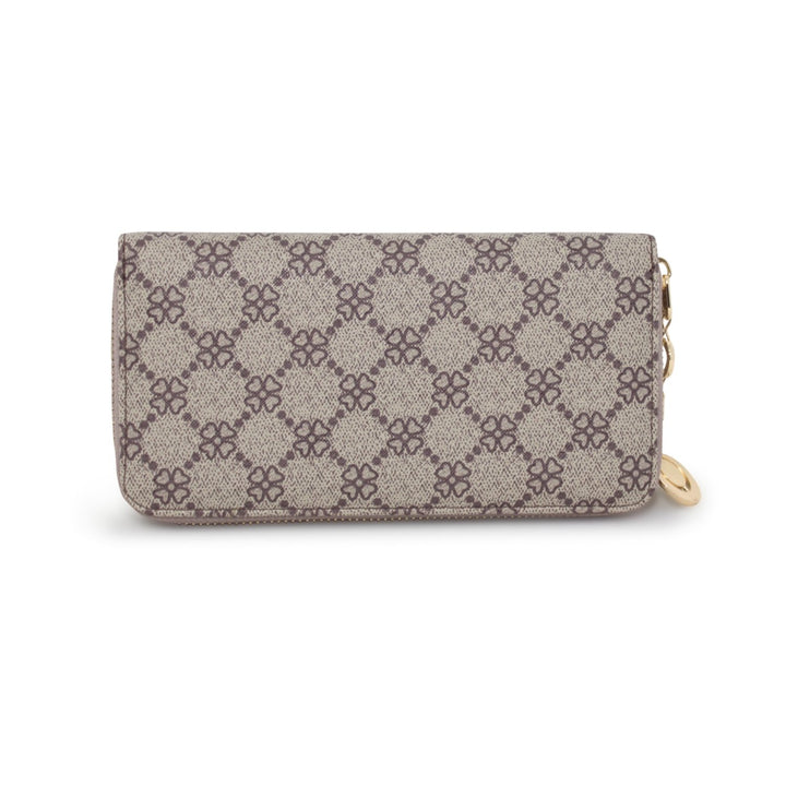 Clover Print Zip Around Purse