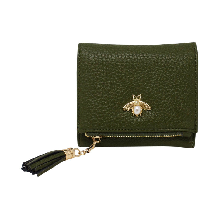 Tri-Fold Small Purse with Bee Decoration