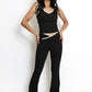 Contrast Sculpt Vest Top And Flared Gym Set