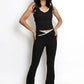 Contrast Sculpt Vest Top And Flared Gym Set