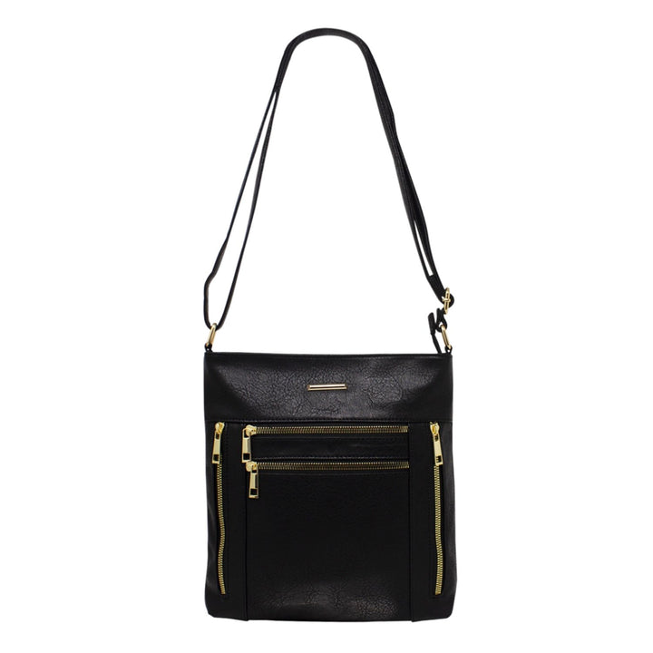 Four-Zipper Crossbody Bag