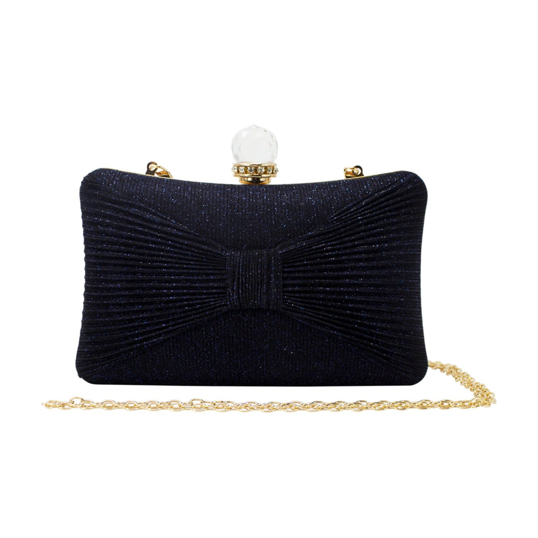 Glittery Bow Clutch with Big Top Diamante