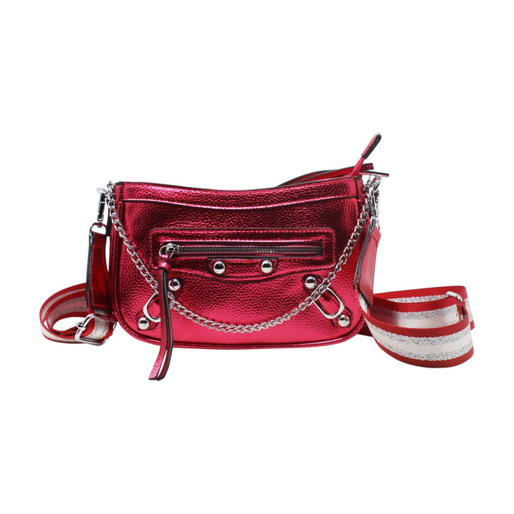 Trendy Crossbody Bag with Metallic Luster