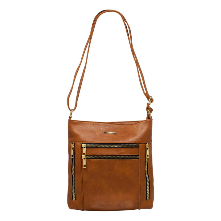 Four-Zipper Crossbody Bag