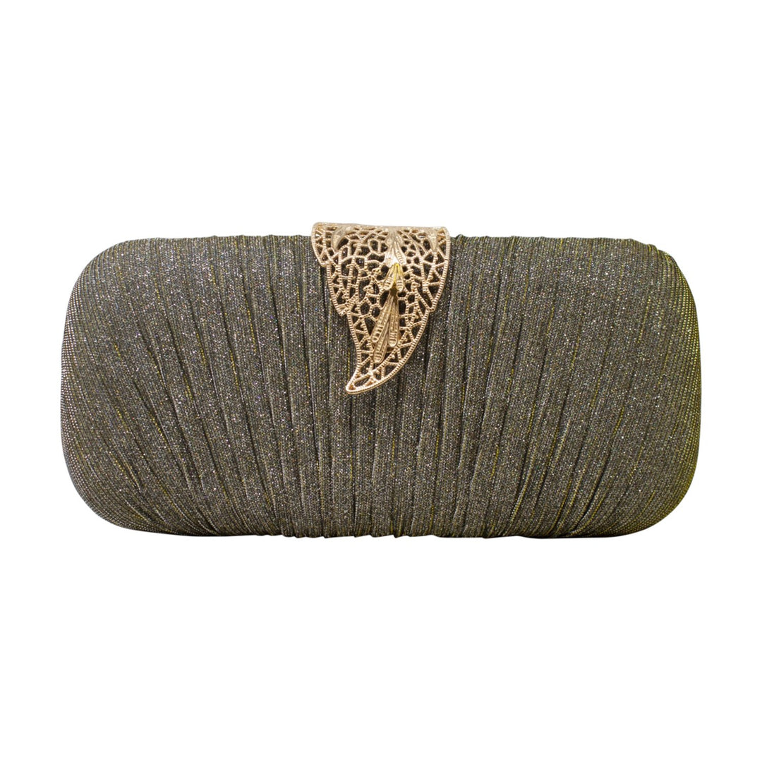 Hollowed Leaf Buckle Clutch Bag