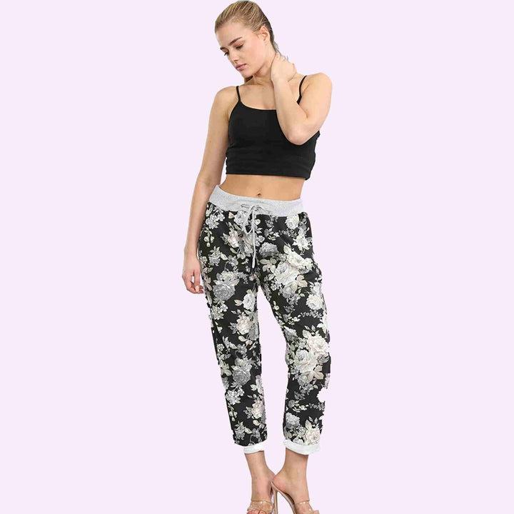 Flower Printed Joggers