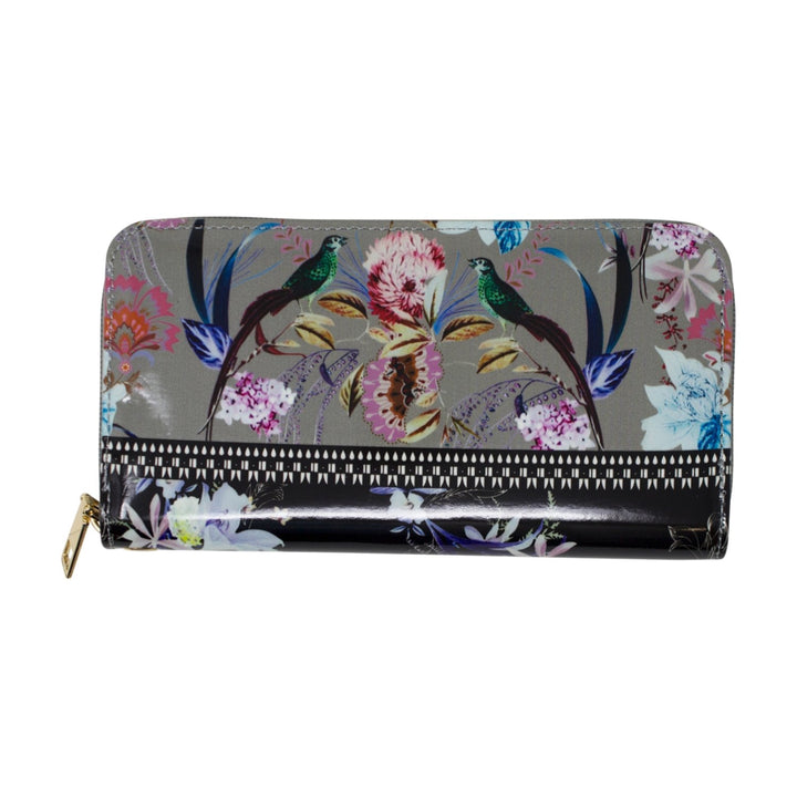 Patent Floral Purse