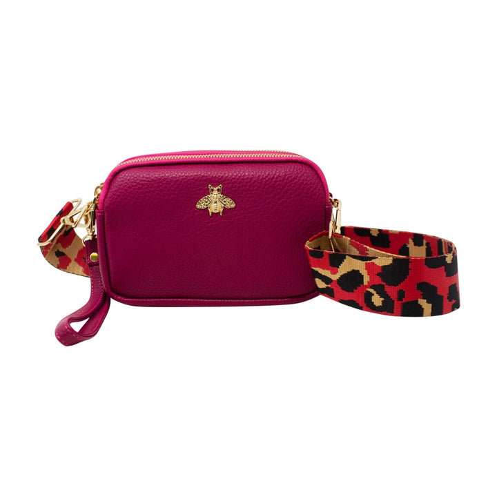 Tri-Zip Bee Camera Bag with Patterned Strap