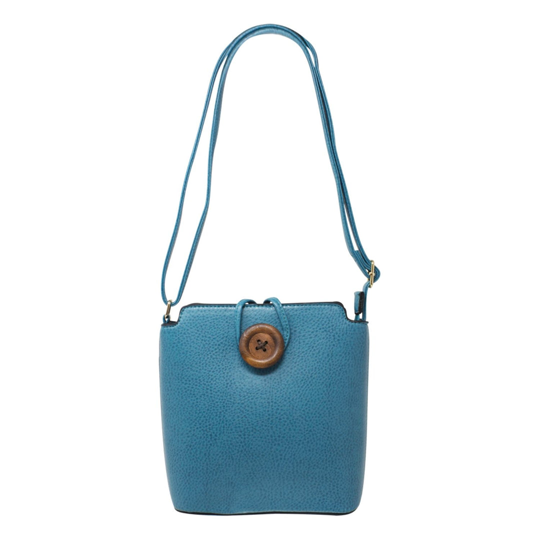 Wooden Button Crossbody Bag