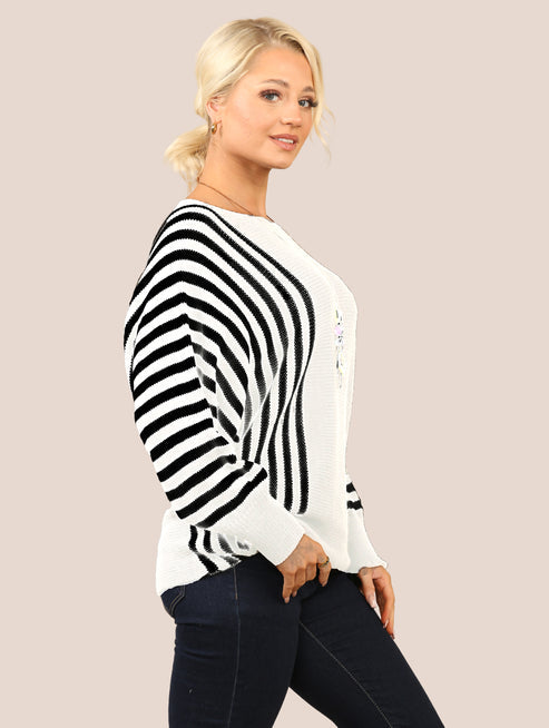 Stripe Batwing Jumper