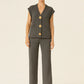 3-gold button short sleeve set