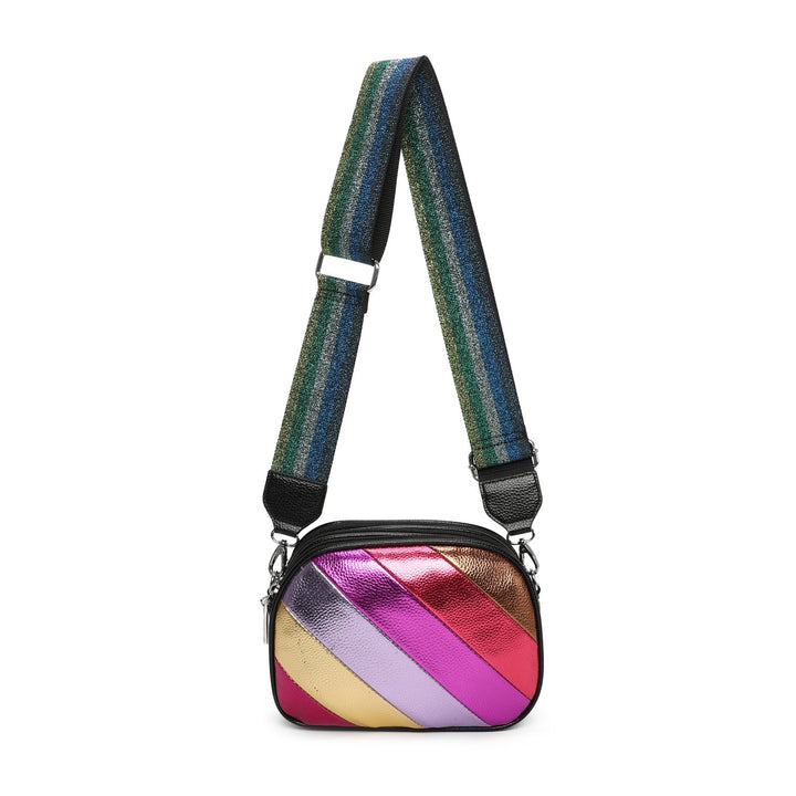 JM1390 Metallic Stripes Crossbody Bag