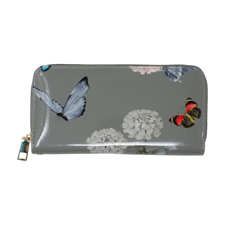 Glossy Floral Butterfly Purse