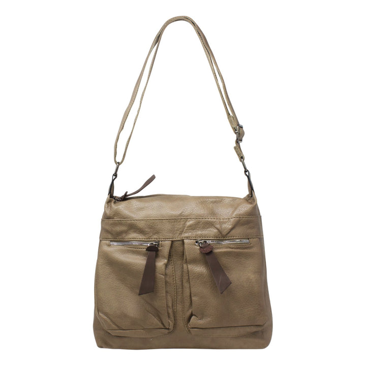 Zipped Double Pockets Crossbody