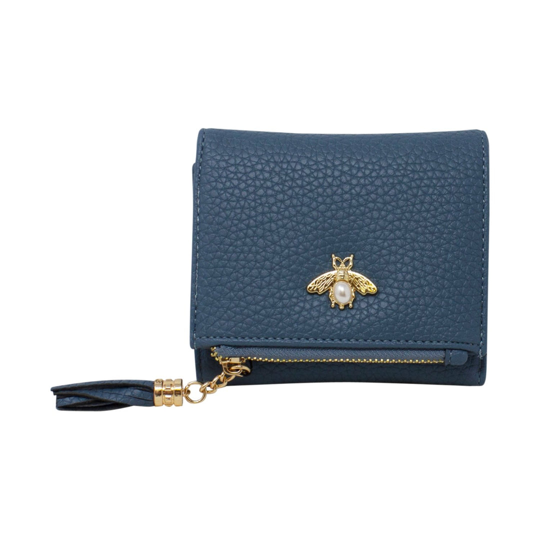 Tri-Fold Small Purse with Bee Decoration