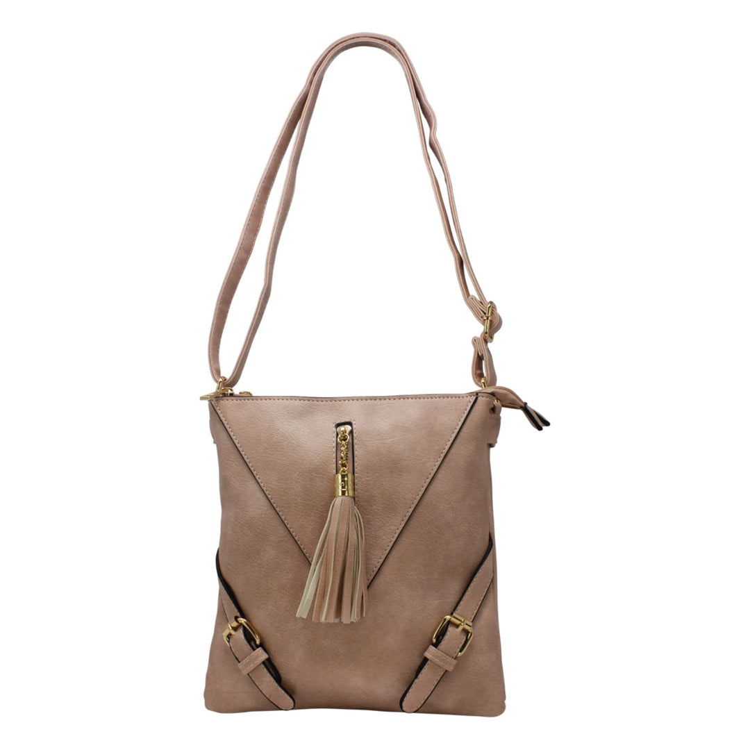 V-Shaped Front Tassel Crossbody