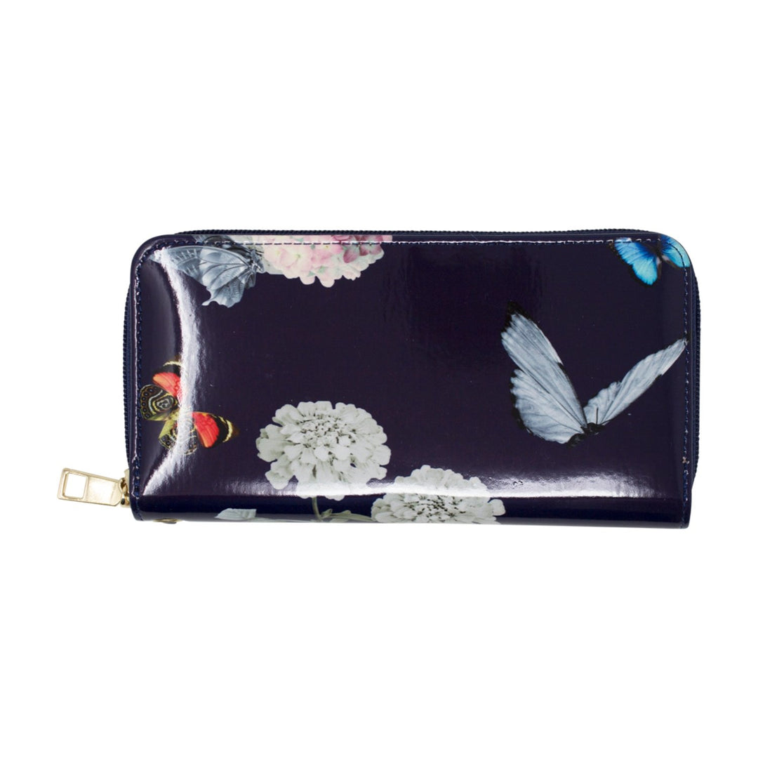 Glossy Floral Butterfly Purse