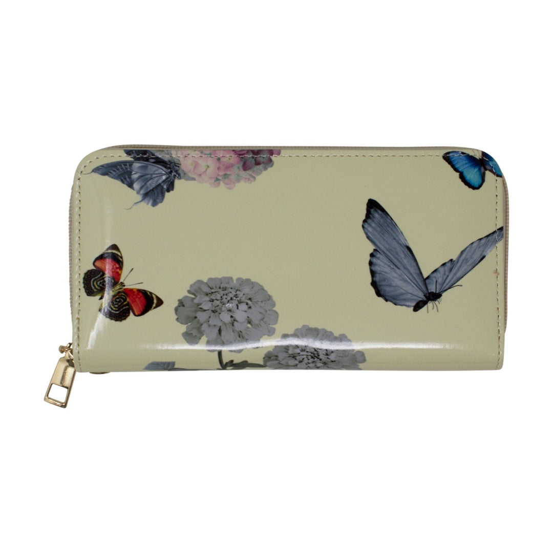 Glossy Floral Butterfly Purse