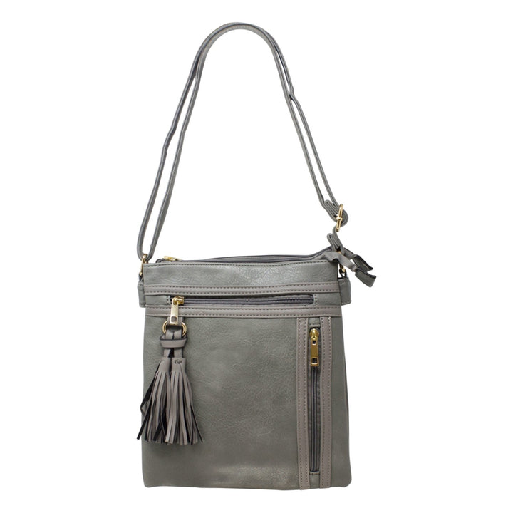 Crossbody Bag with Tassel Zipper Pocket