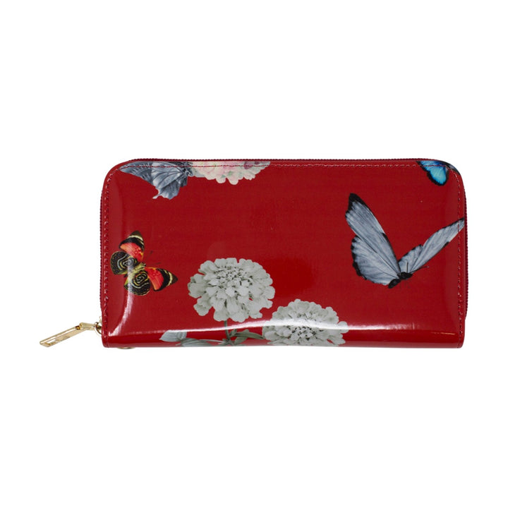 Glossy Floral Butterfly Purse