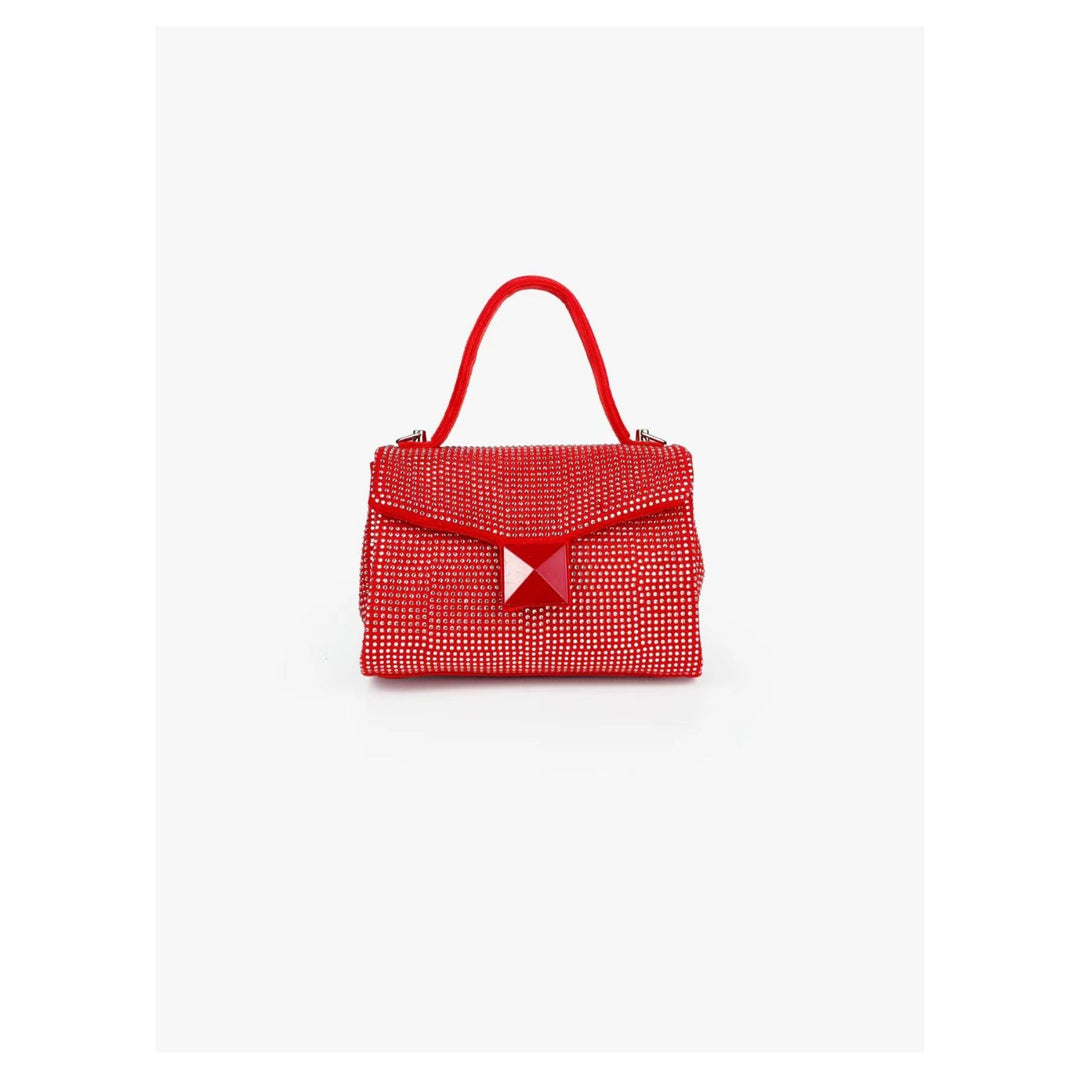 Full Diamante Small Satchel Bag with Chain