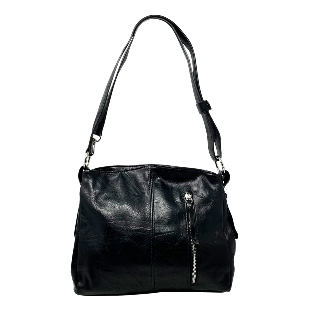 Due-Compartments Zipped Shoulder/Crossbody Bag