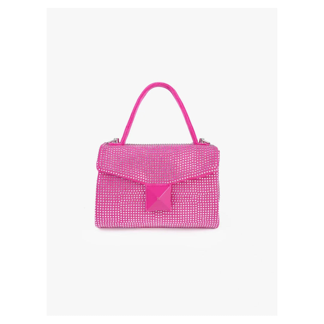 Full Diamante Small Satchel Bag with Chain