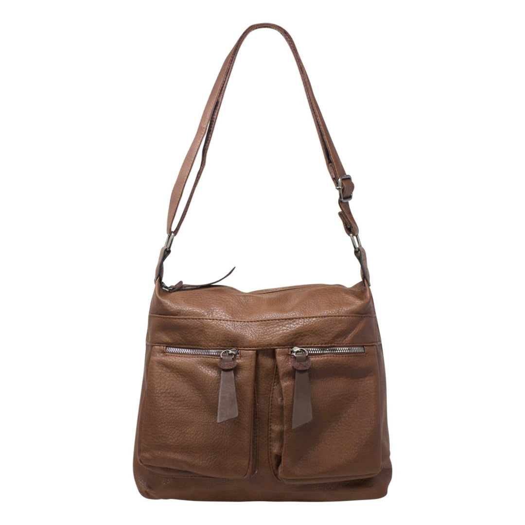 Zipped Double Pockets Crossbody