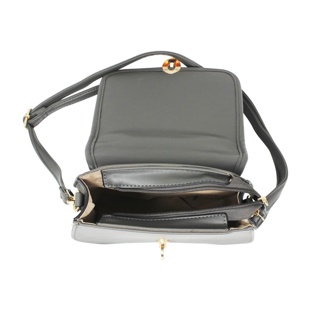 Small Rouched Front Crossbody with Clasp Button