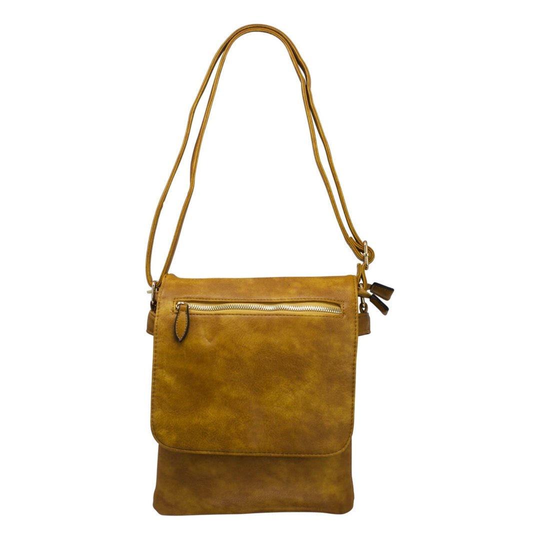 Crossbody with Flap Over Zipped Pocket