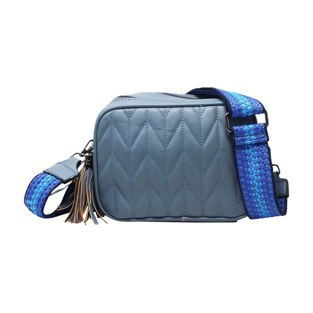 Duo-Pockets Camera Bag with Stitched Chevron Pattern