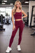 Striped Band Gym Crop Top And Pocket Legging Set