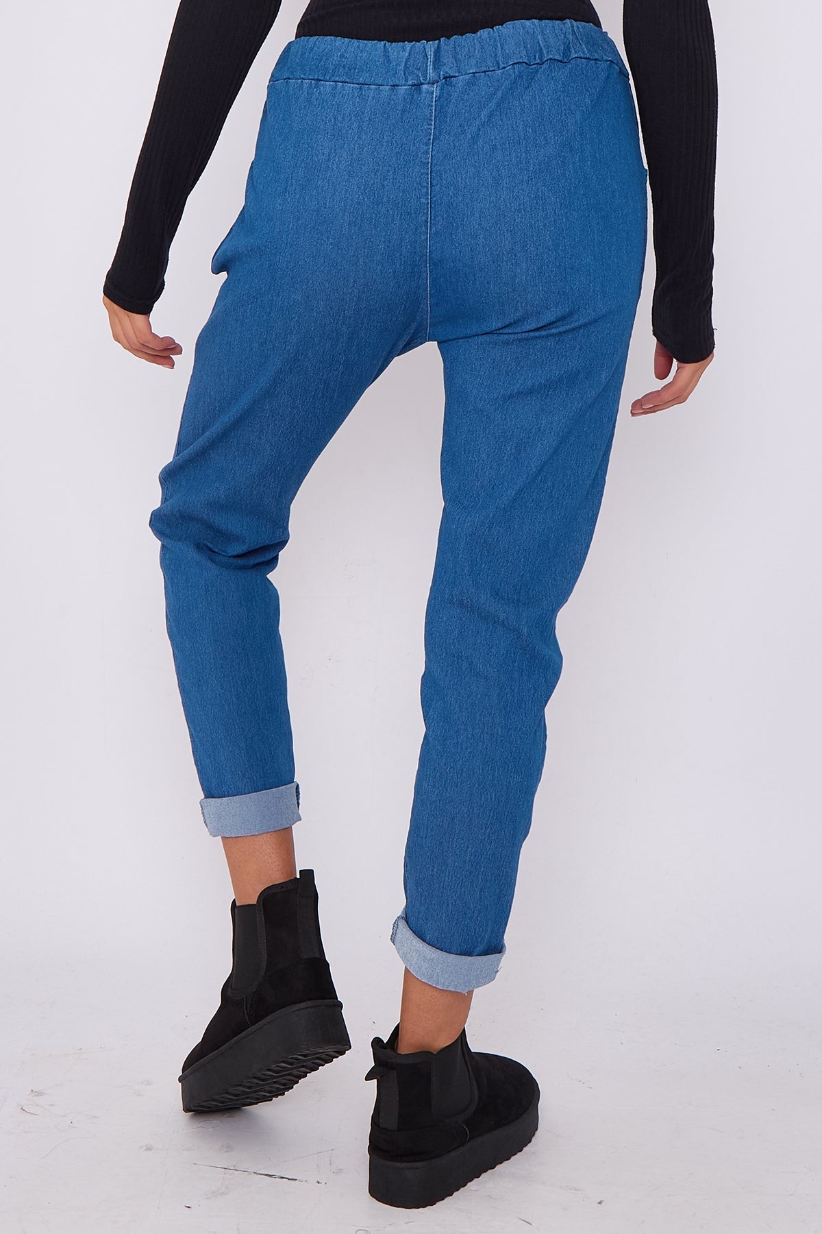 Italian-Style Denim Stretch Magic Trousers