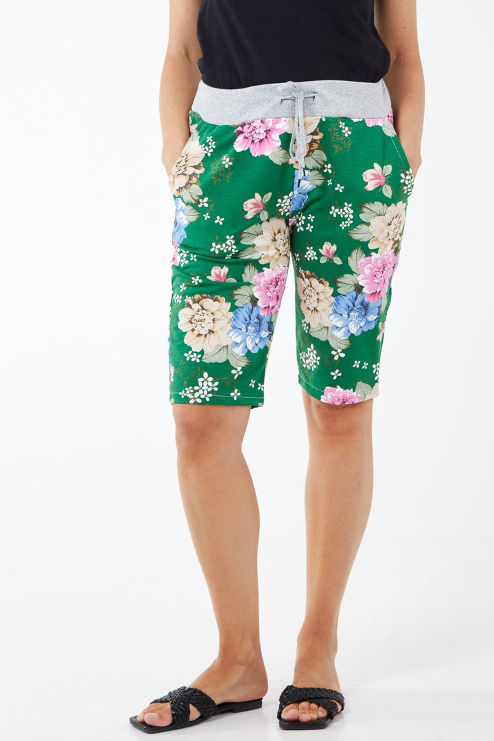 Drawstring Waist Floral Shorts