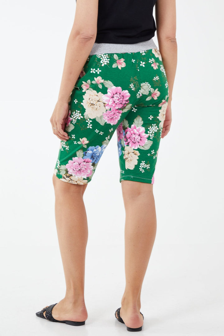 Drawstring Waist Floral Shorts