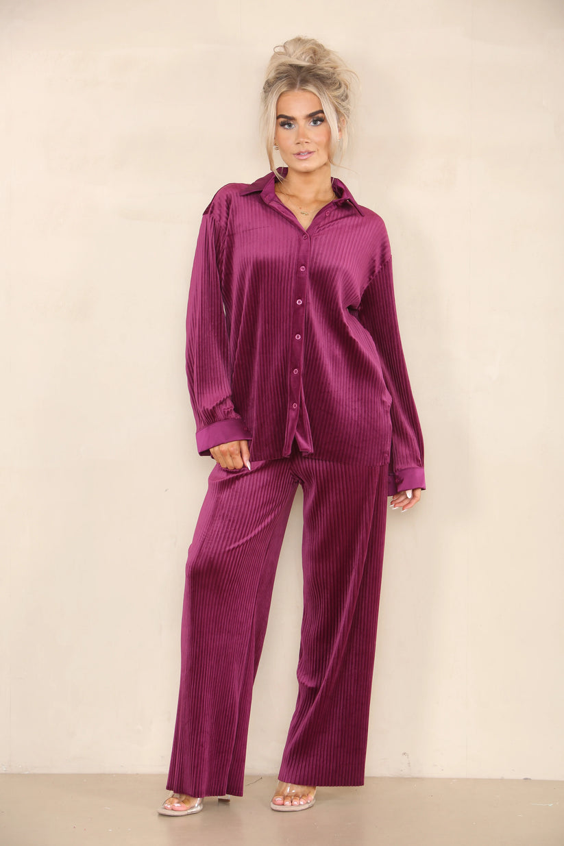 Velour Pleated Set