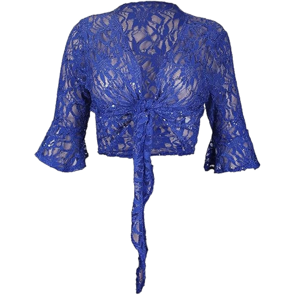 Floral Lace Sequin Shrug