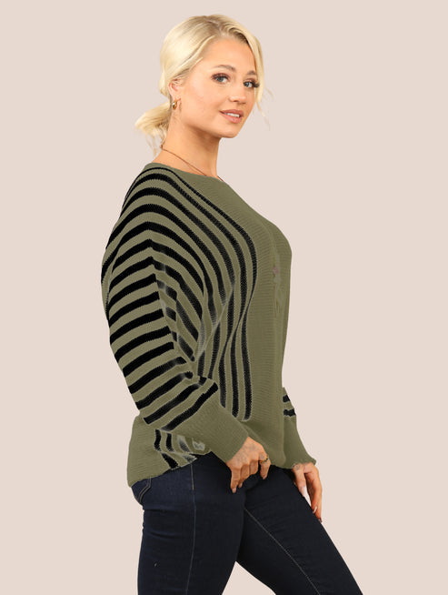 Stripe Batwing Jumper