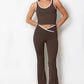 Contrast Sculpt Vest Top And Flared Gym Set