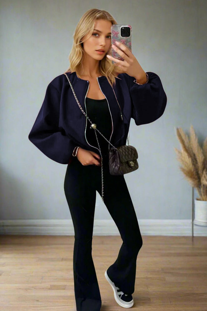 Stylish Zip Up Bomber Jacket