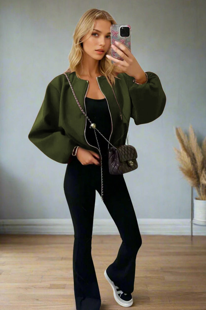 Stylish Zip Up Bomber Jacket